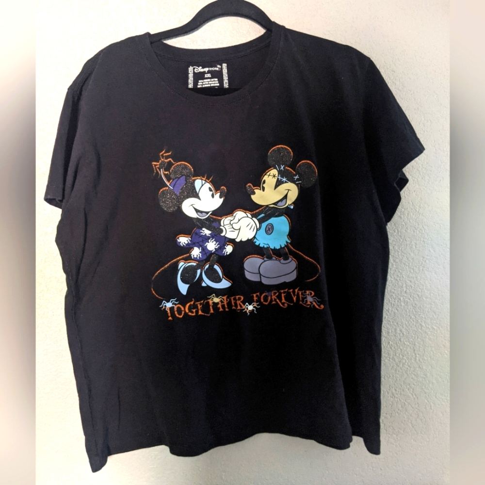 Disney Halloween Couples Graphic T Shirt Top Mickey Minnie Monster Park Day